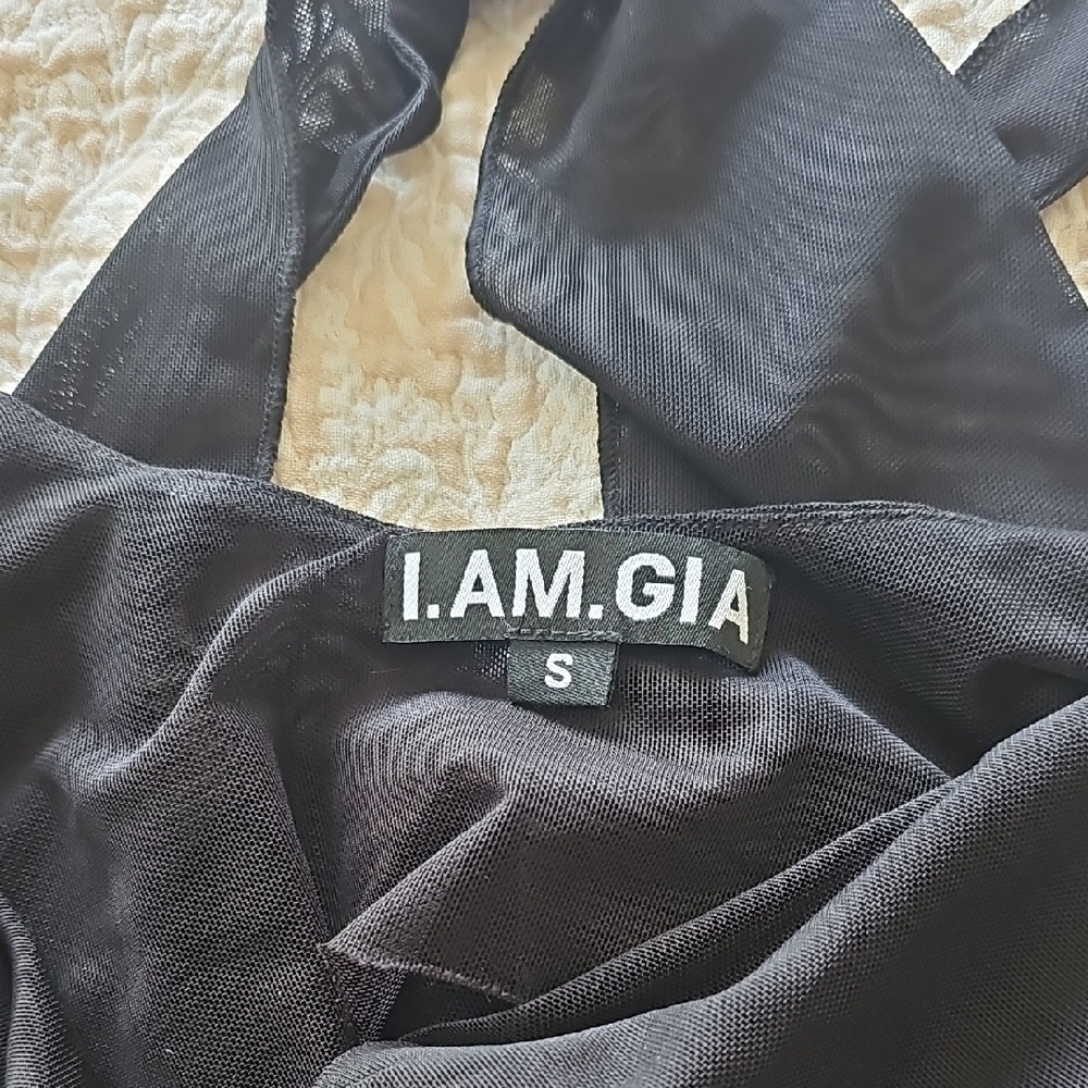 I.AM.GIA Black Halter Top - Picture 2 of 2